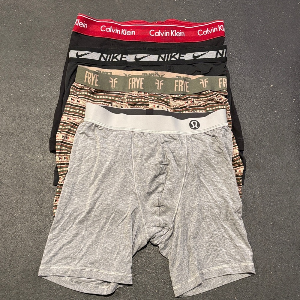 Multiples Men's Boxer Briefs - Gray, Black, Patterned